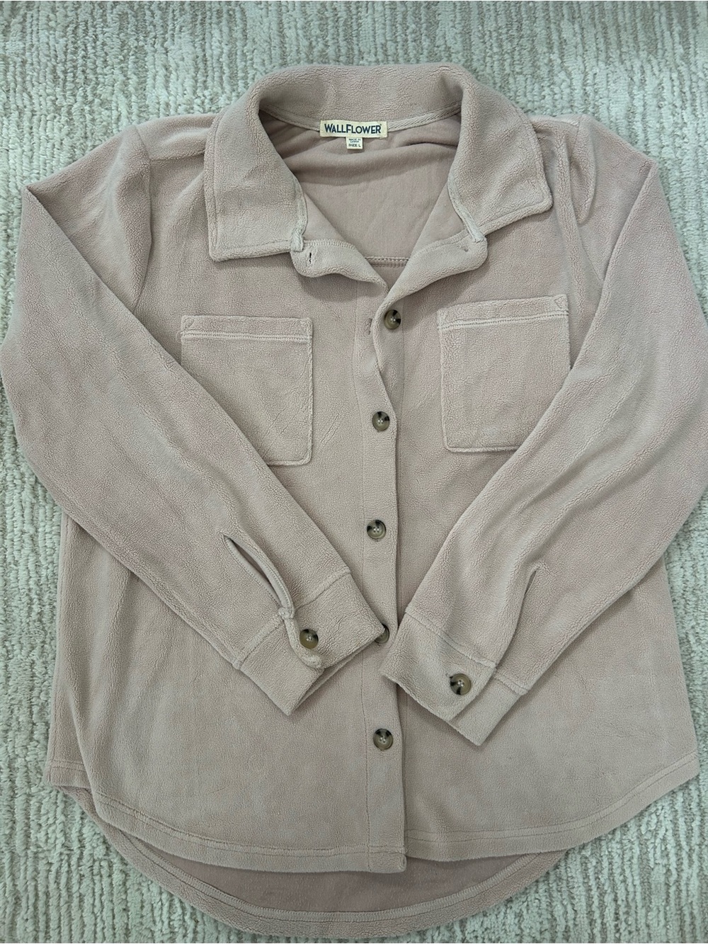 Wallflower Women's Button-Front Light Mauve Utility Jacket